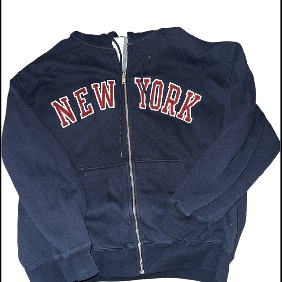 Brandy Melville oversized Navy Blue New York Hoodie. Size L/XL - Picture 7 of 8